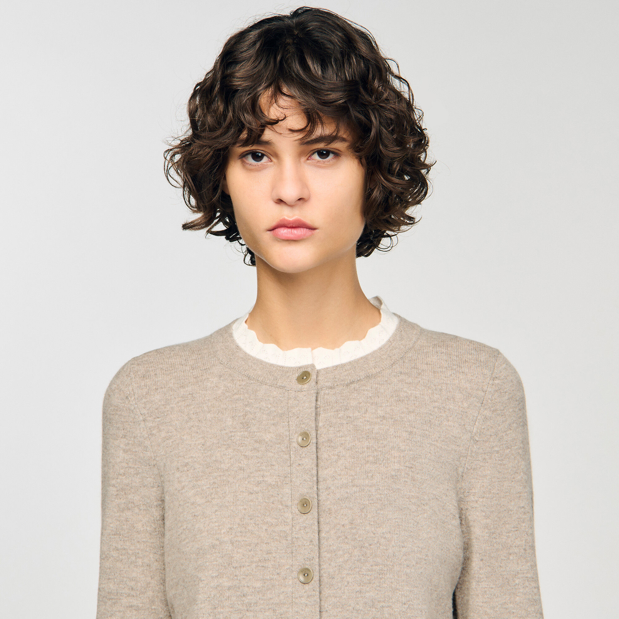 Cardigan with contrast collar Cardigan with contrast collar