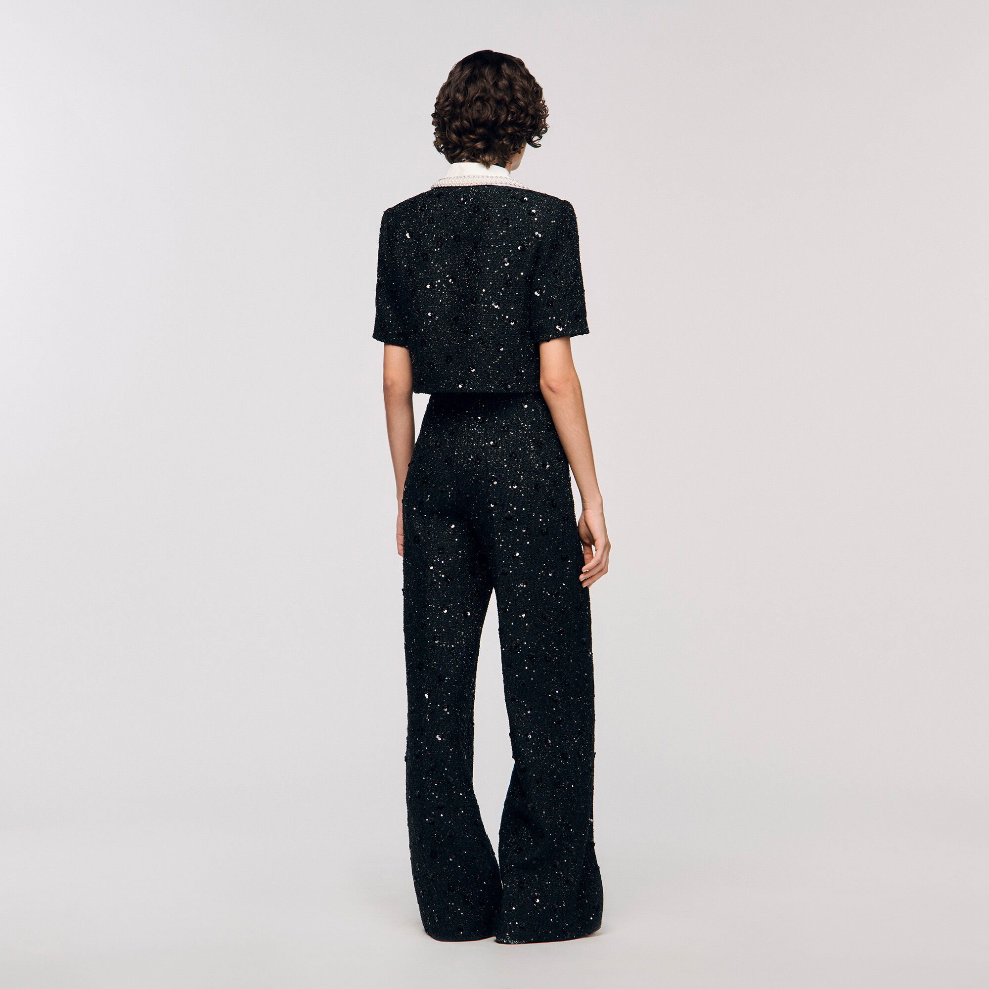 Rhinestone tweed trousers