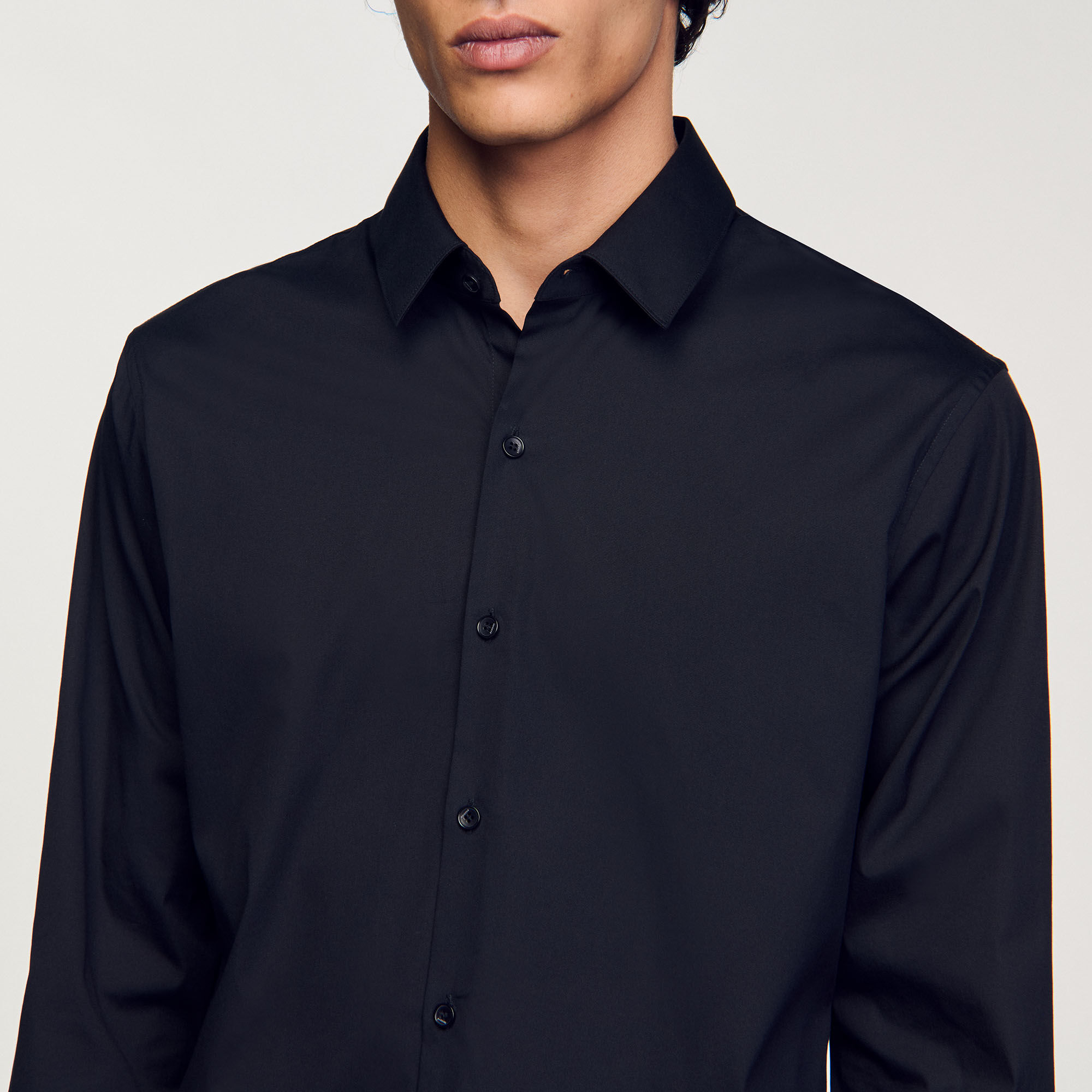 Fitted stretch cotton shirt