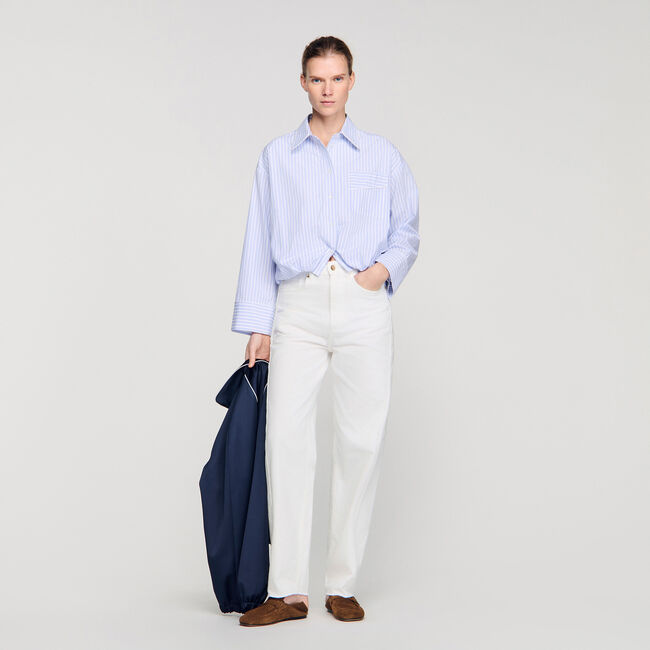 Cropped striped shirt