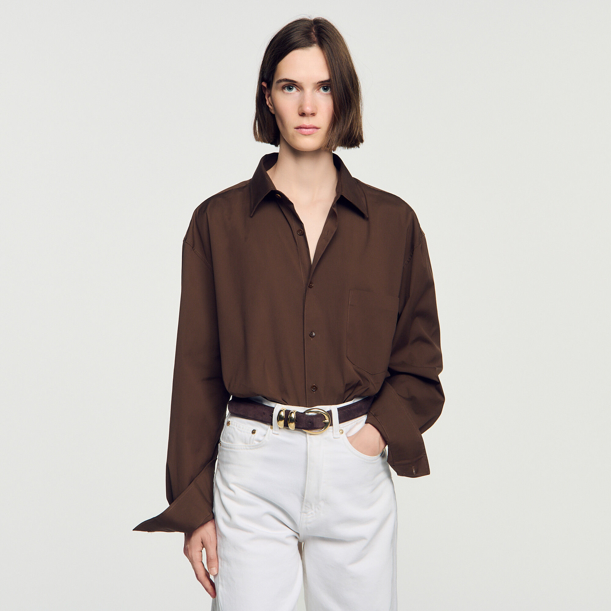 Suede leather belt - Women | Sandro Paris