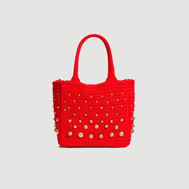 Studded crochet bag