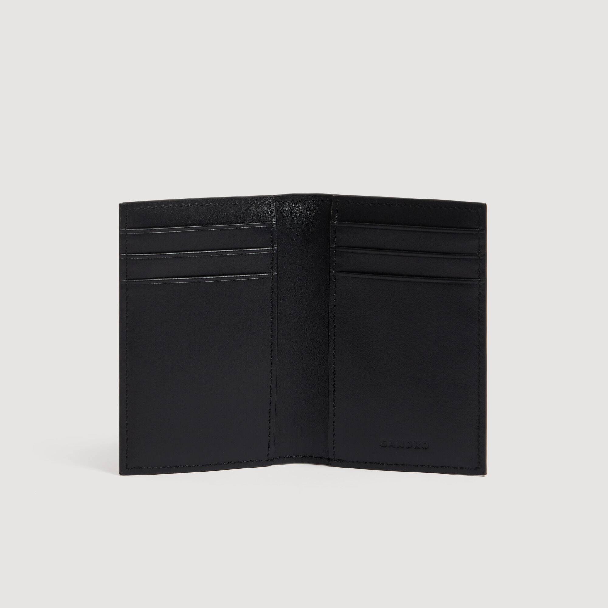 Braided leather card holder - Men | Sandro Paris