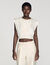 Pleated satin crop top