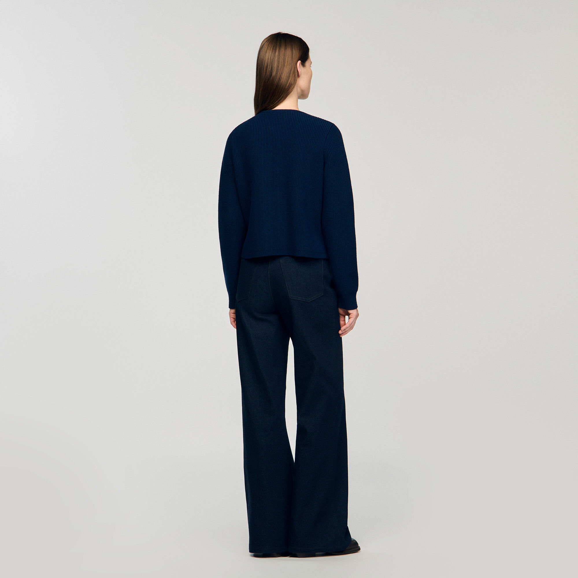 Cardigan with denim details