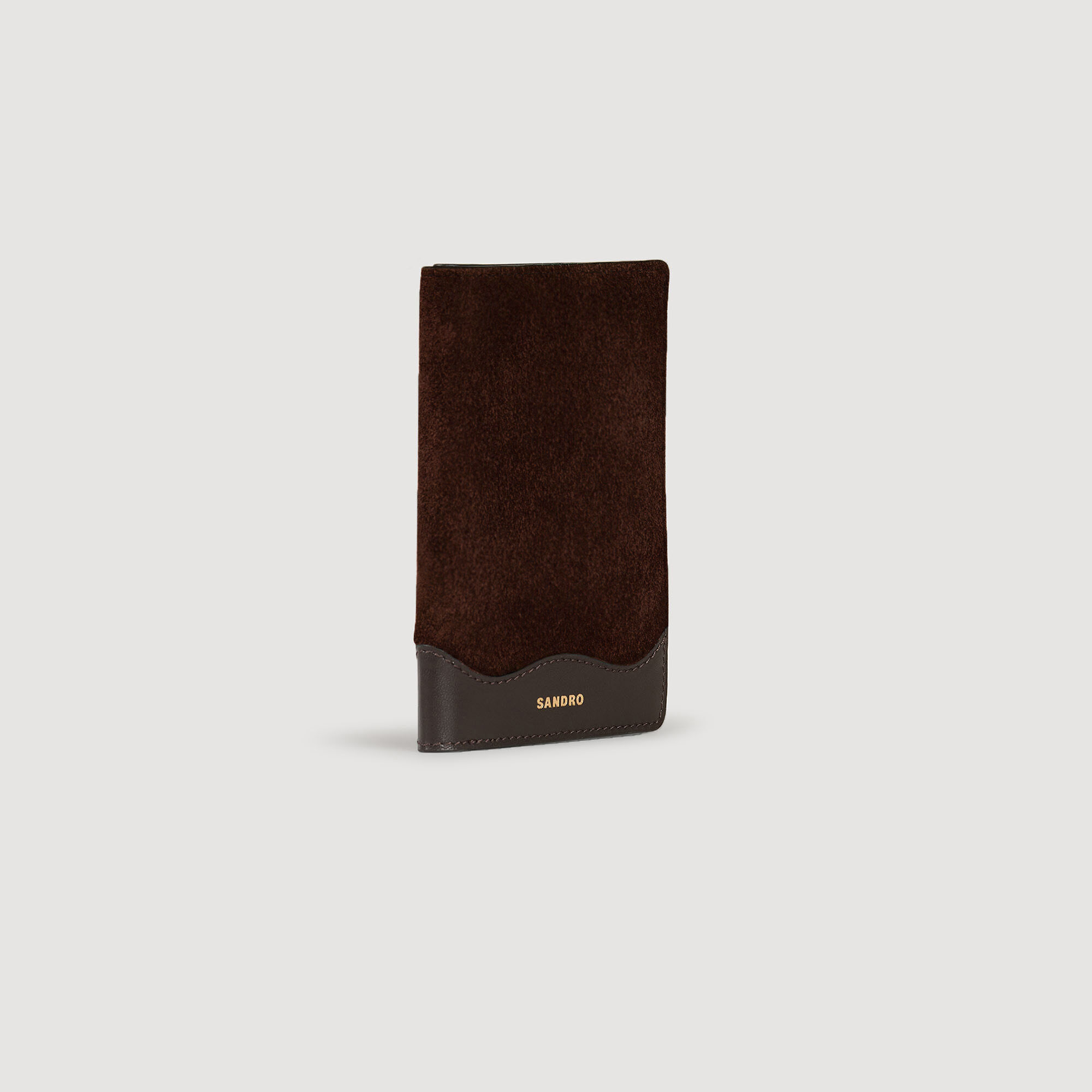 Leather and suede passport case