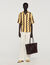 Woven tote bag with patch