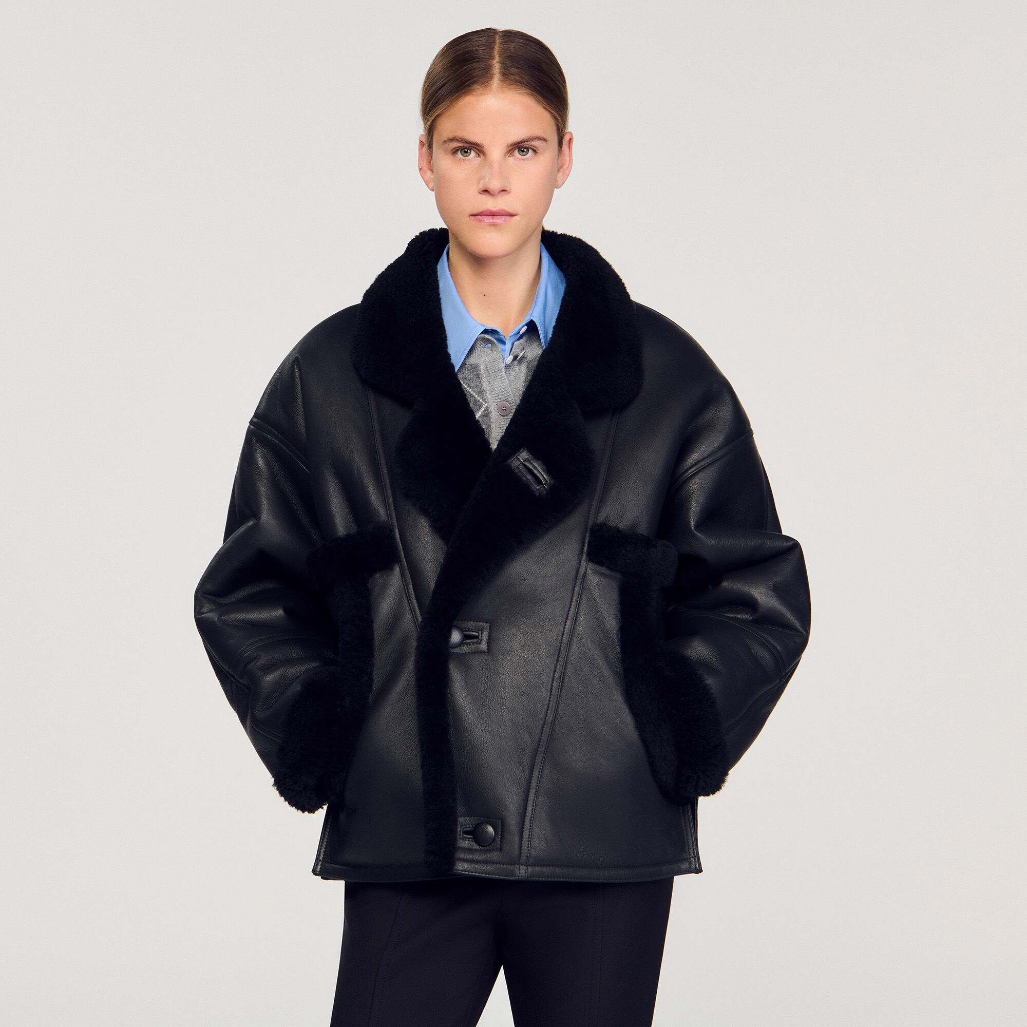 Short shearling coat Short shearling coat