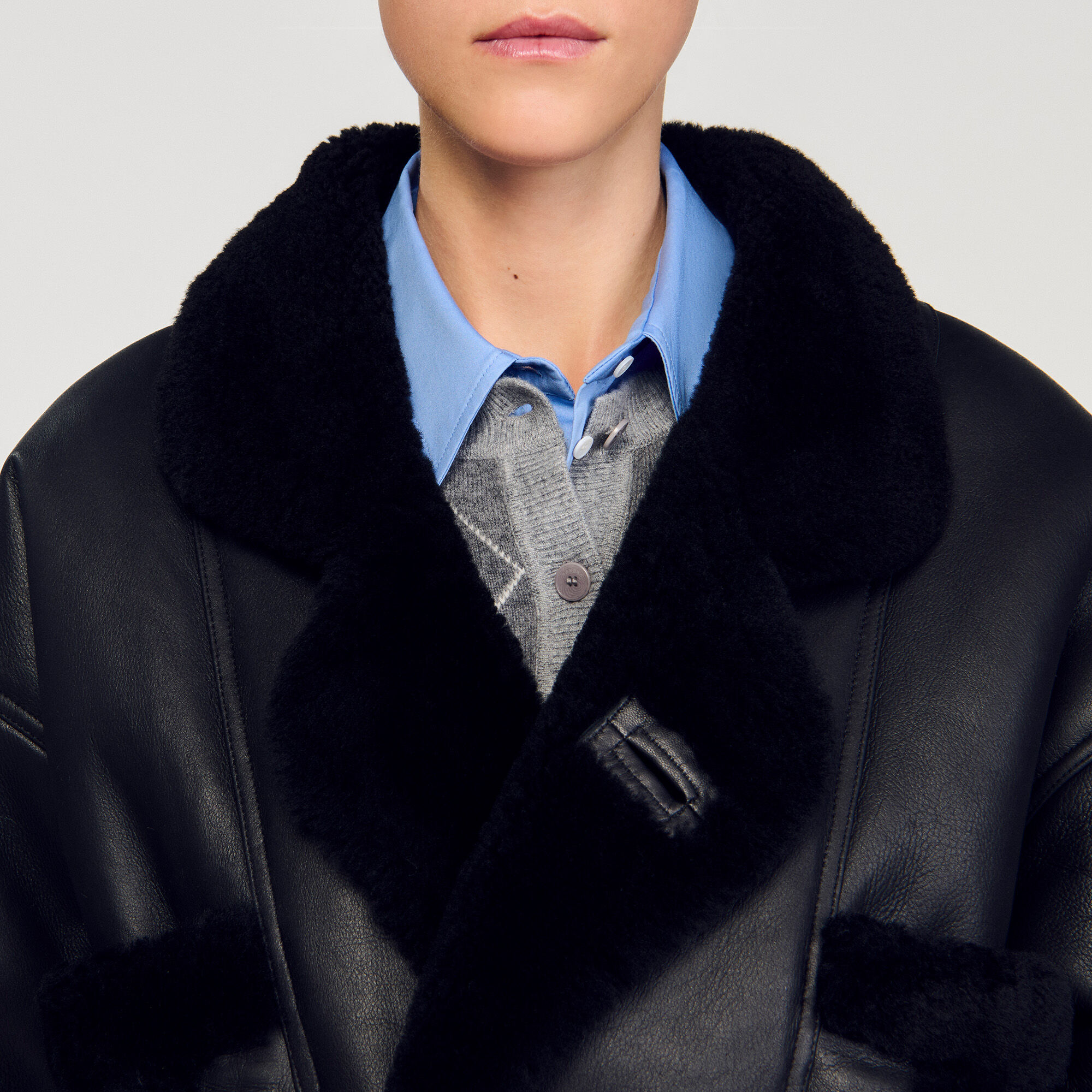 Short shearling coat Short shearling coat