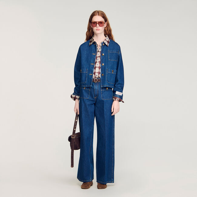 Statement button denim jacket