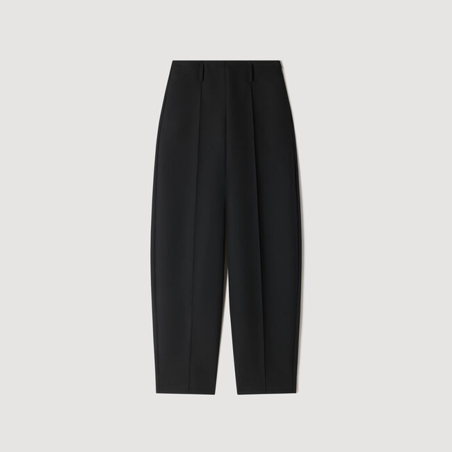 Barrel-leg tweed trousers - Women | Sandro Paris