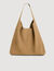 Logo split leather hobo bag