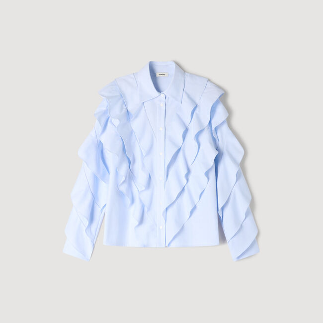 Ruffled cotton shirt