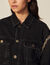 Oversized denim jacket with rhinestones