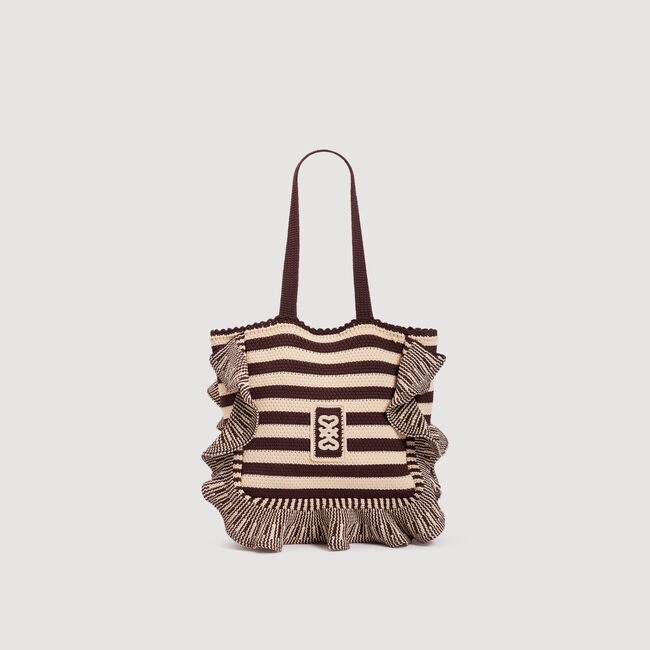 Striped crochet bag