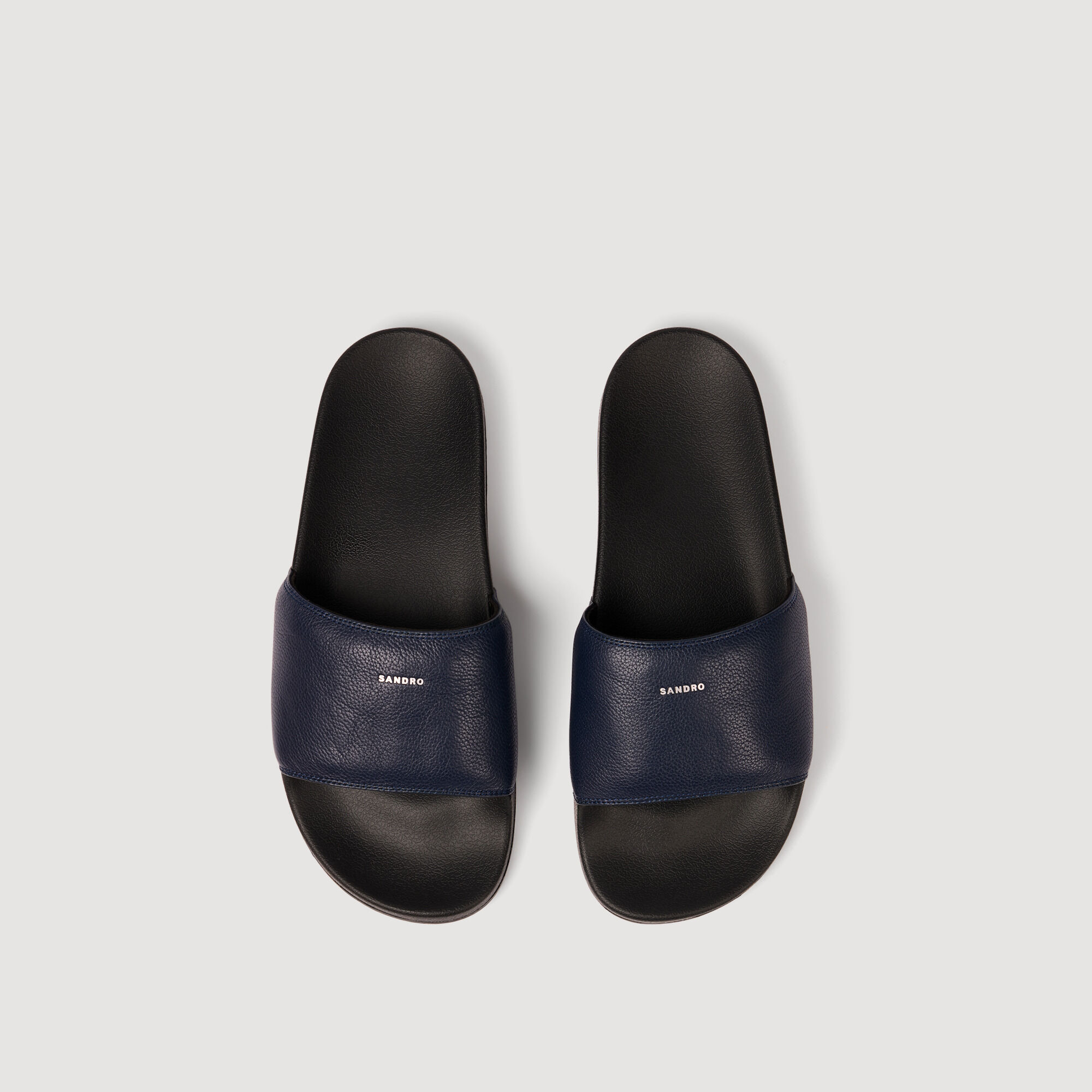 Grained leather sandals