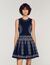 Scarf-print knit short dress