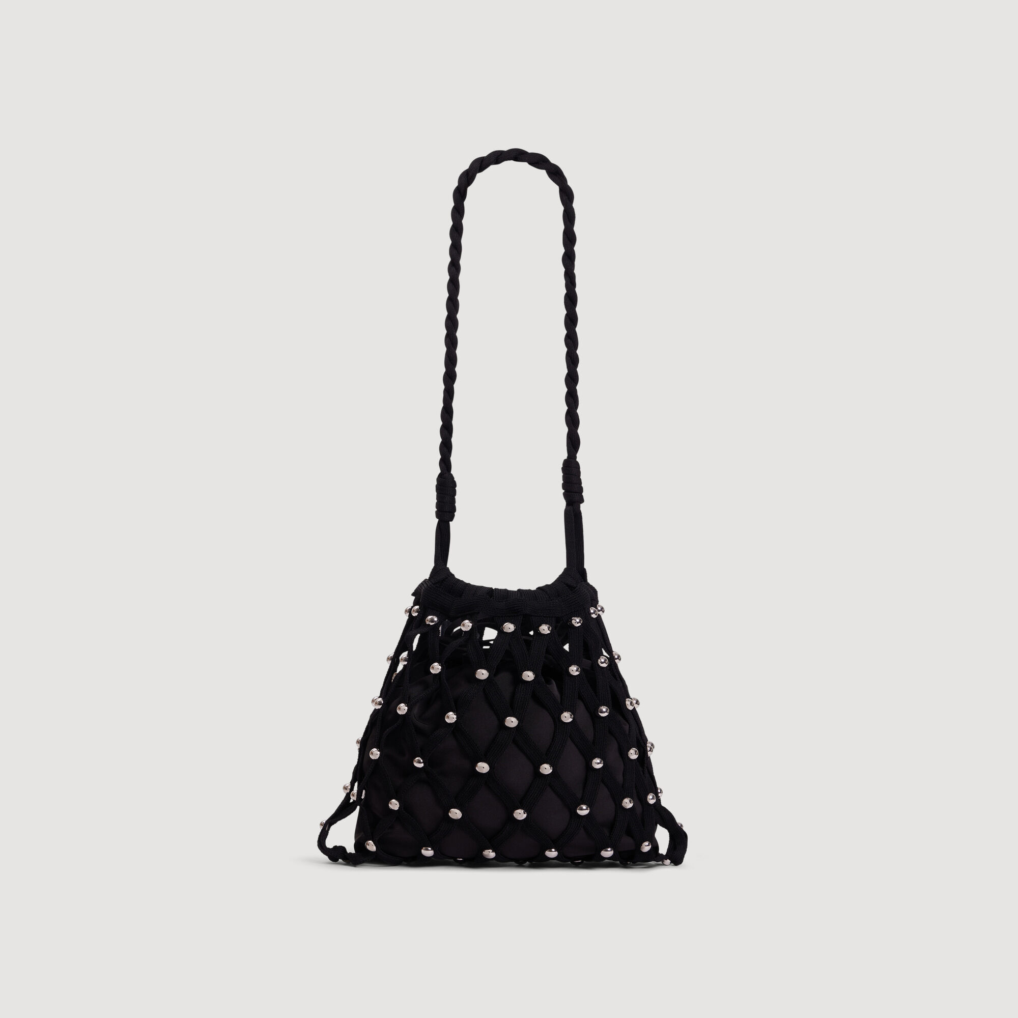 Studded net mesh bag