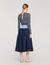 Mixed-material maxi skirt