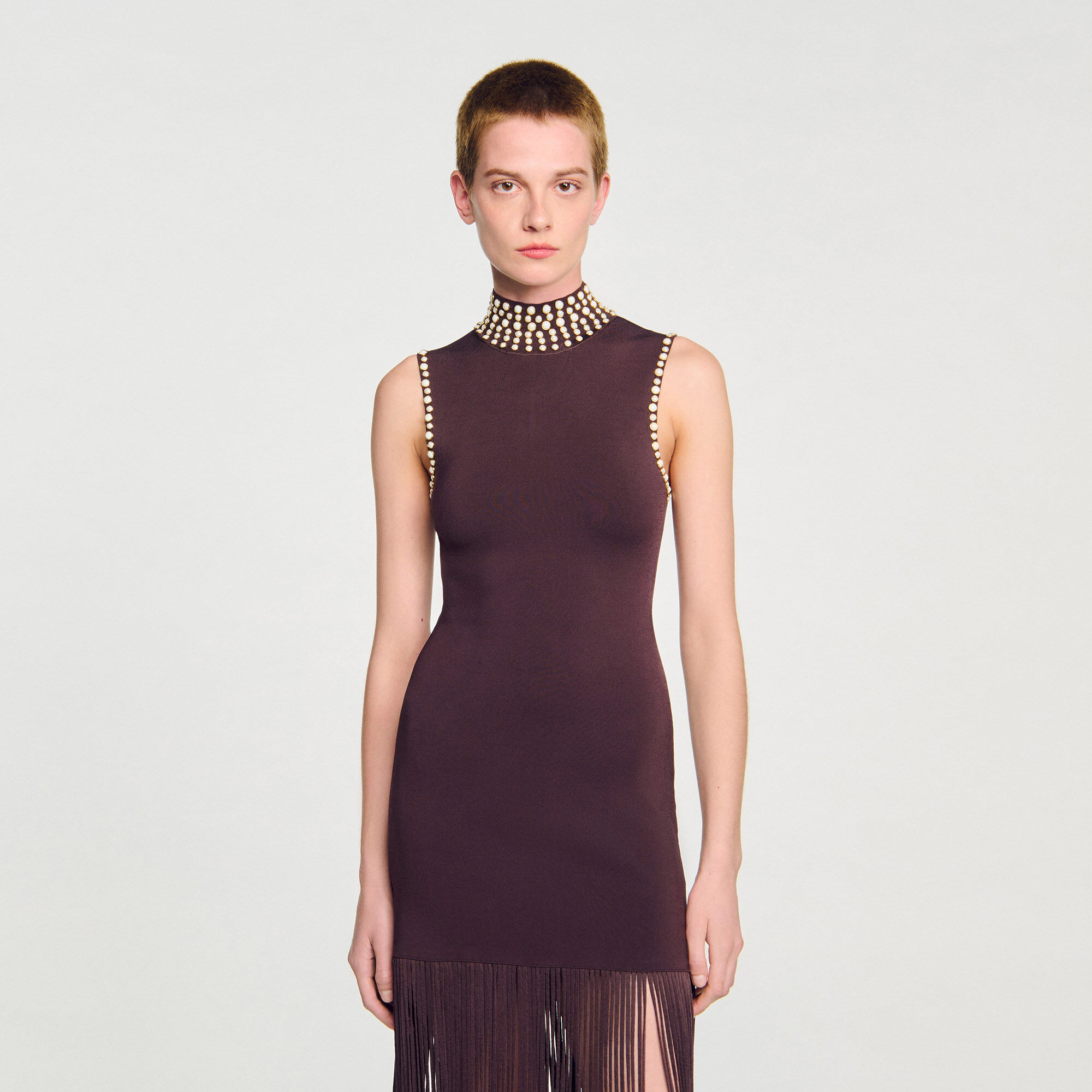 Fringed knit maxi dress Fringed knit maxi dress