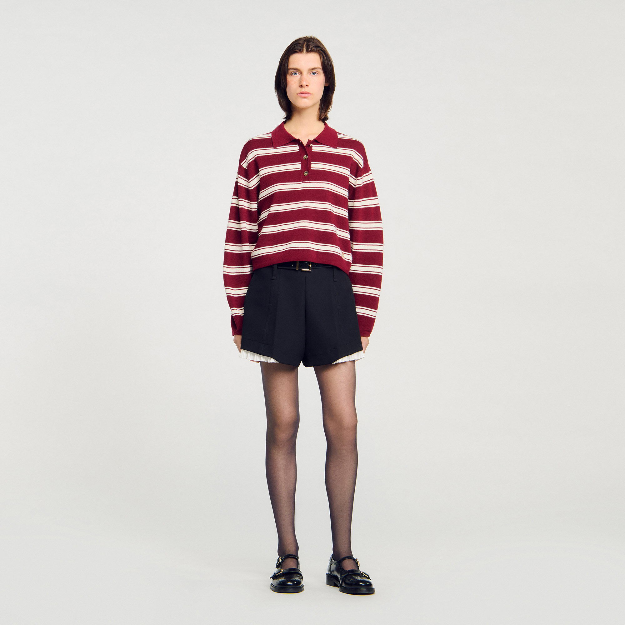 Striped polo jumper