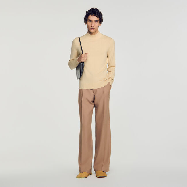 Wool jumper with standing collar - Men | Sandro Paris
