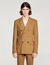 Double-breasted wool suit jacket