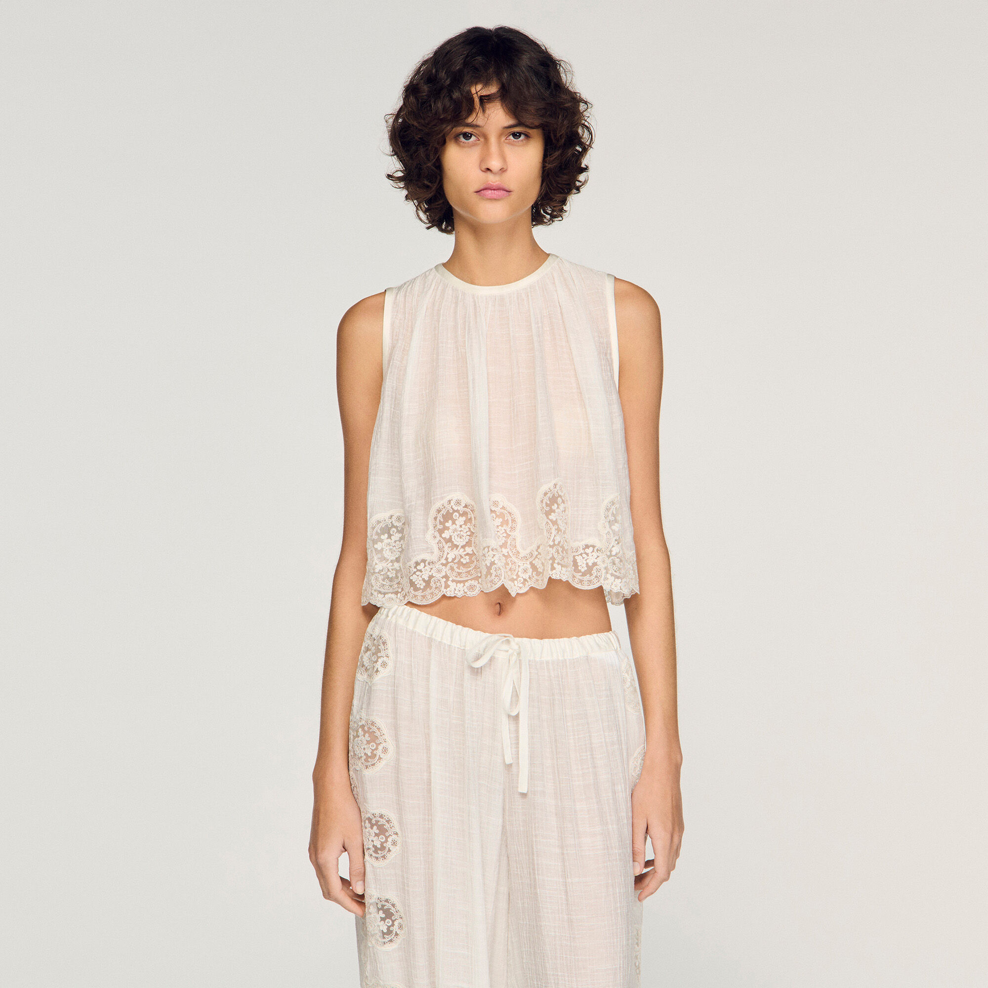 Crepon crop top