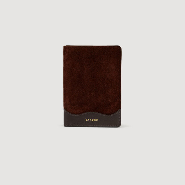 Leather and suede passport case