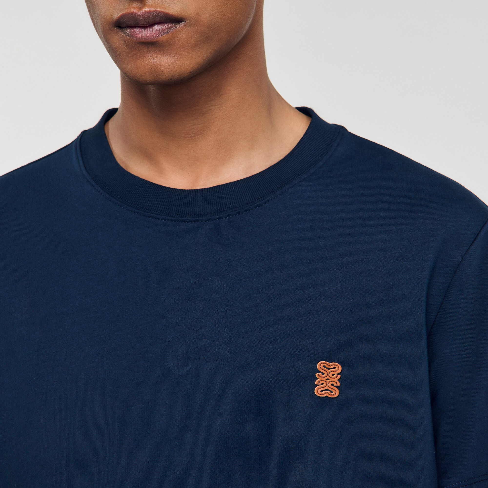 Leather logo T-shirt