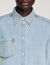Rhinestone cropped denim shirt