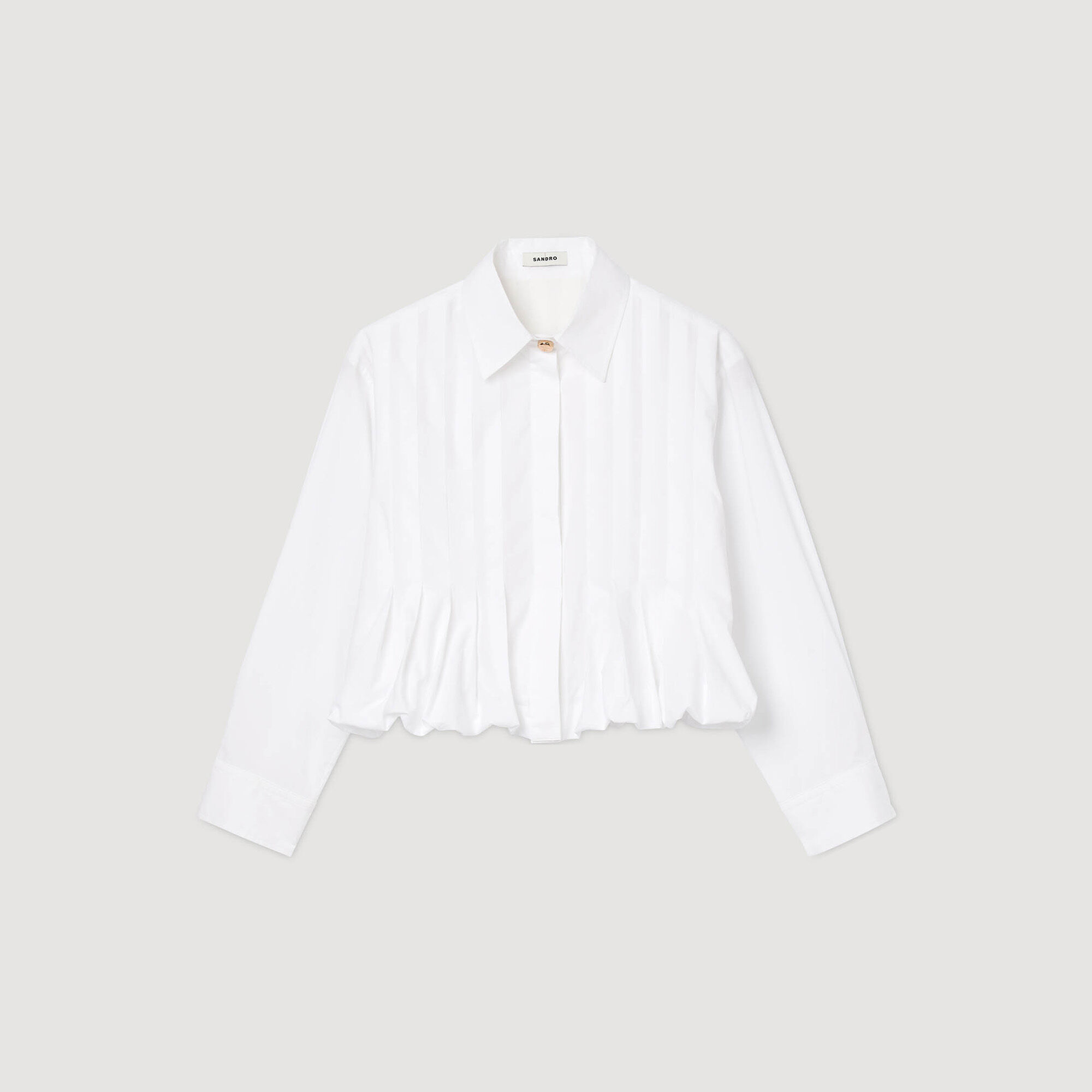 Pleated cropped shirt