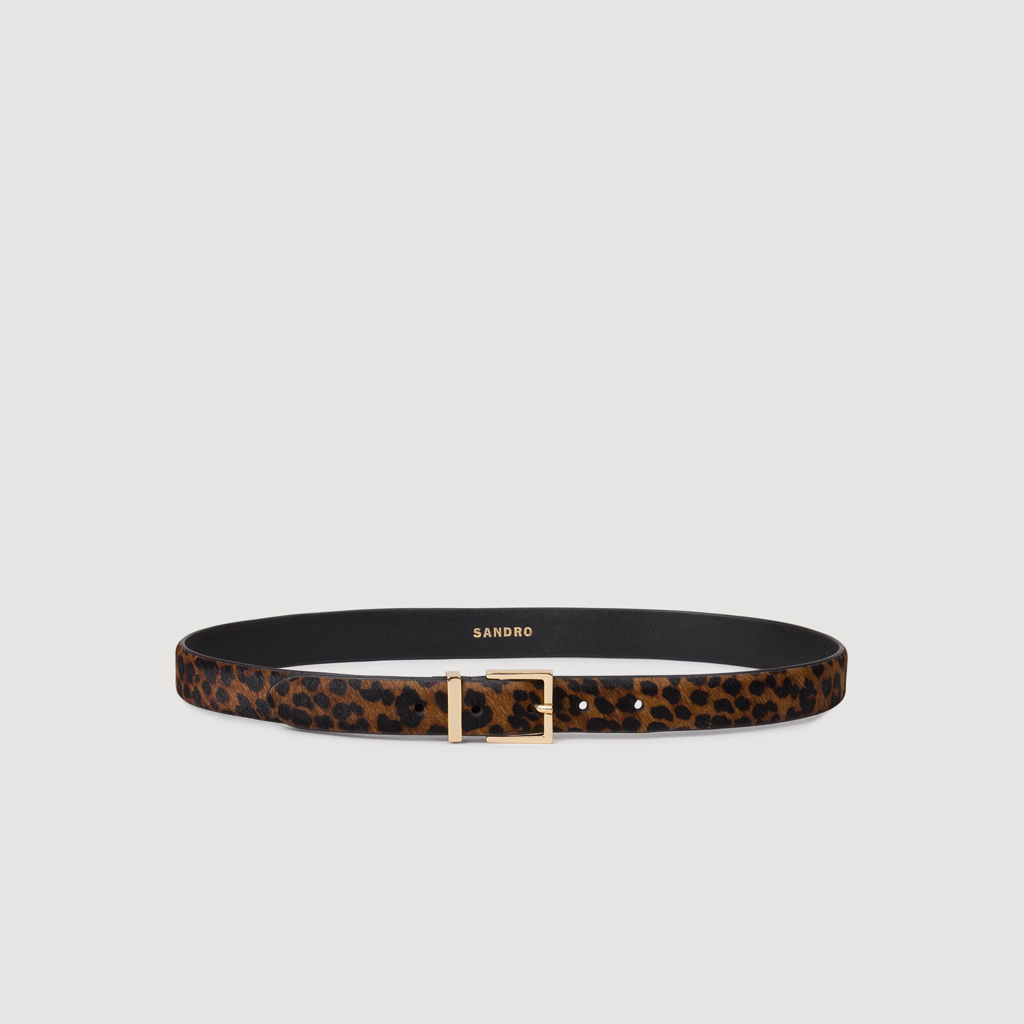 Pony effect leather belt