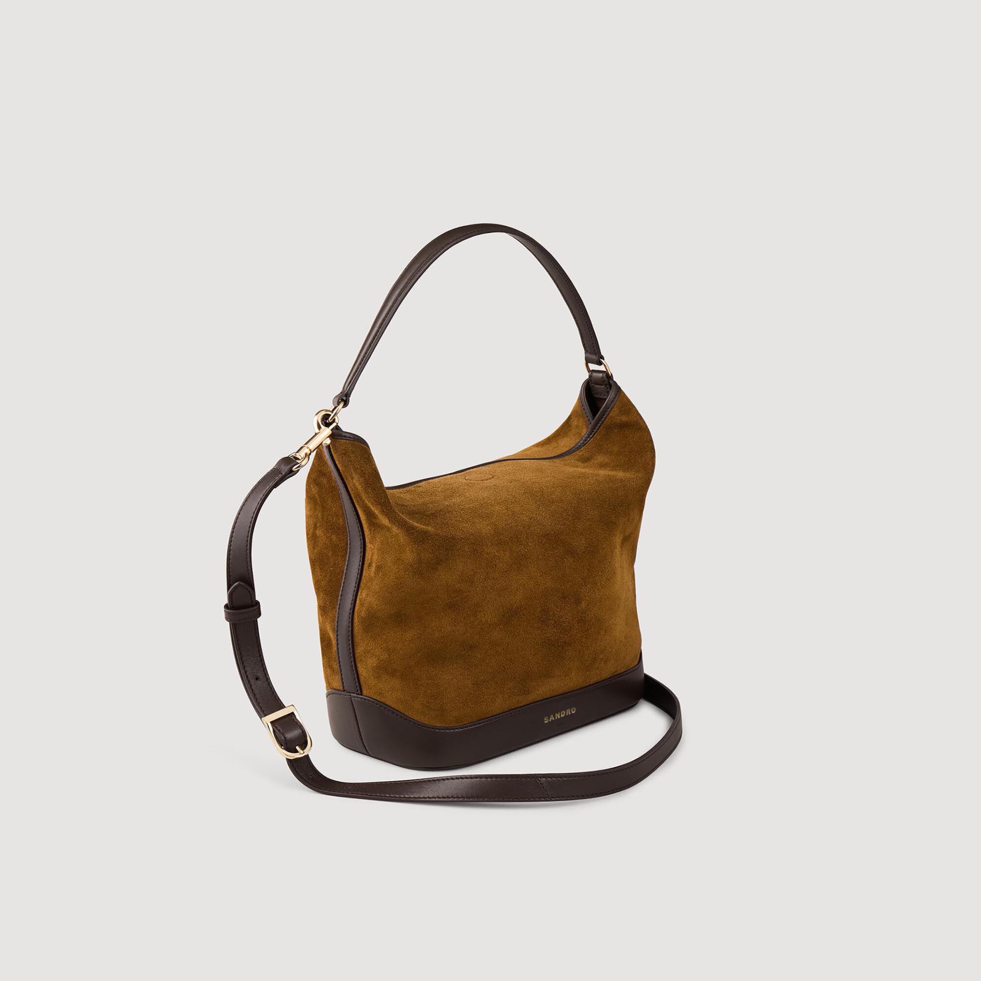 Suede and leather bucket bag TANGOSO