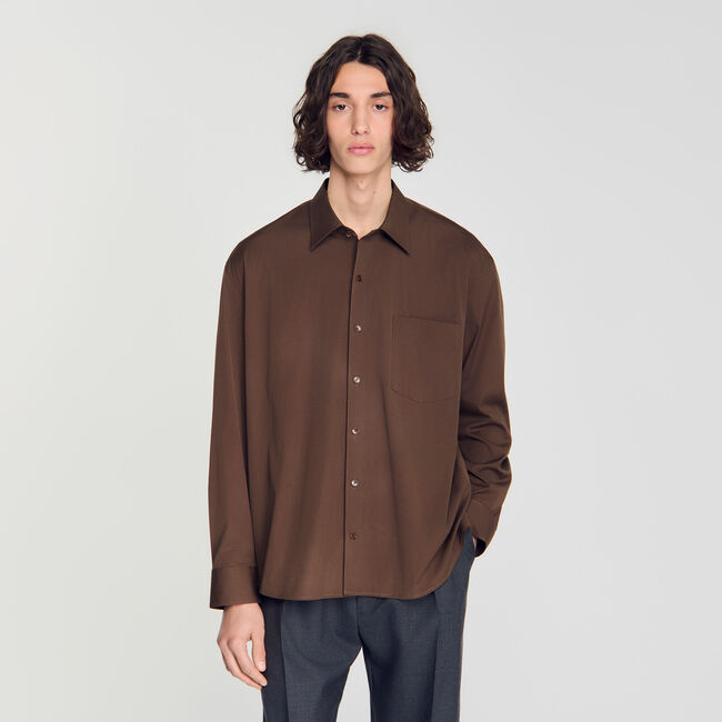 Oversized cotton shirt - Mixte | Sandro Paris