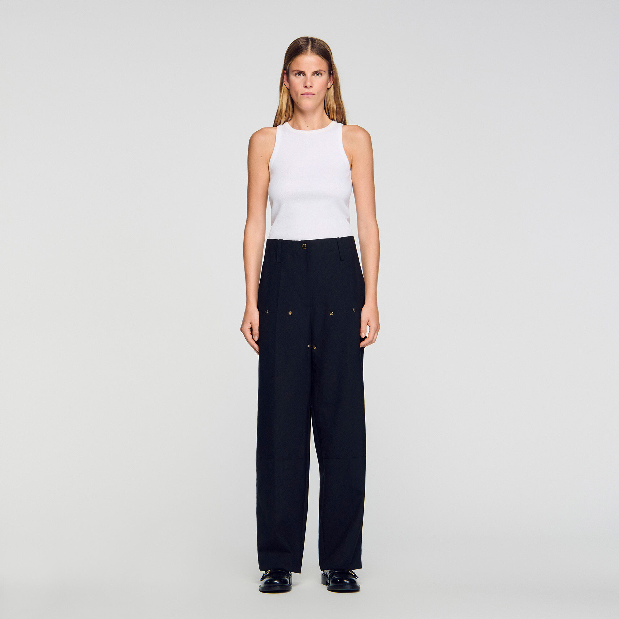 Studded floaty trousers