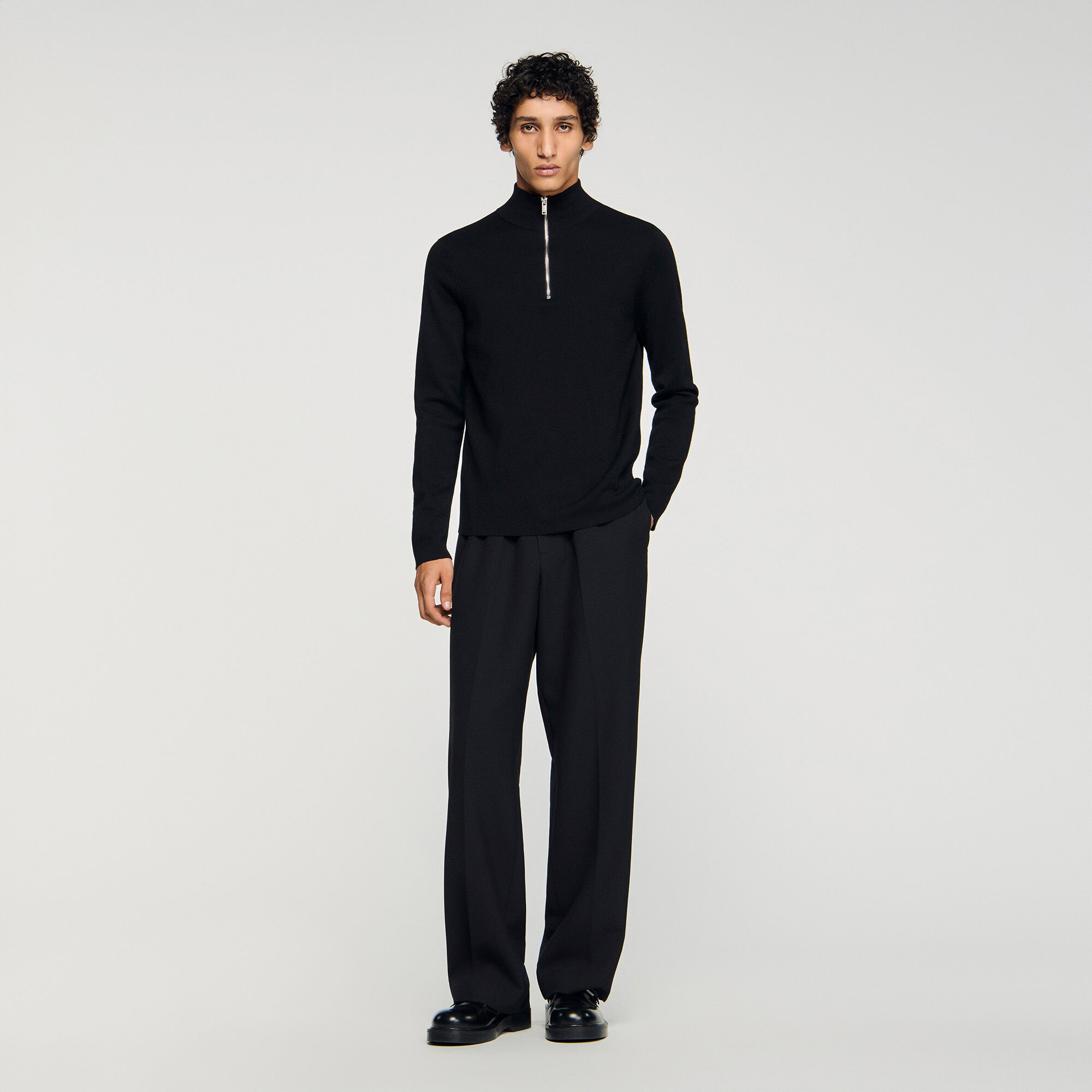 Wool jumper with zip collar Wool jumper with zip collar