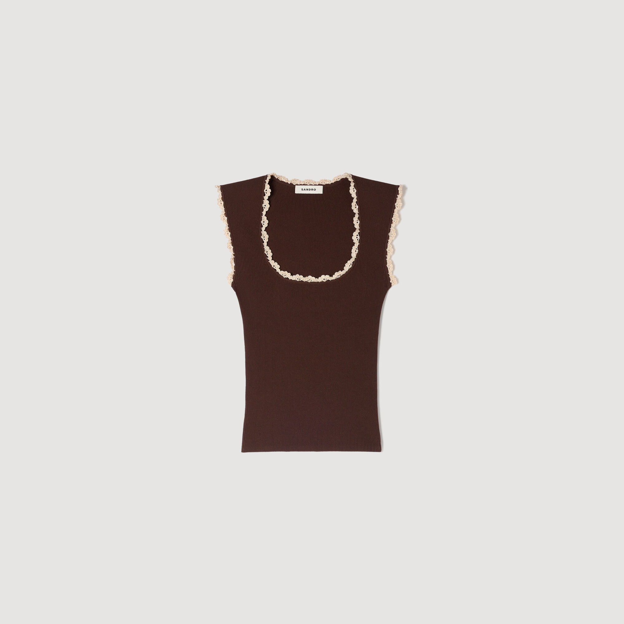 Crochet detail knit top