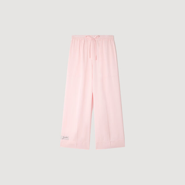 Satin wide-leg trousers
