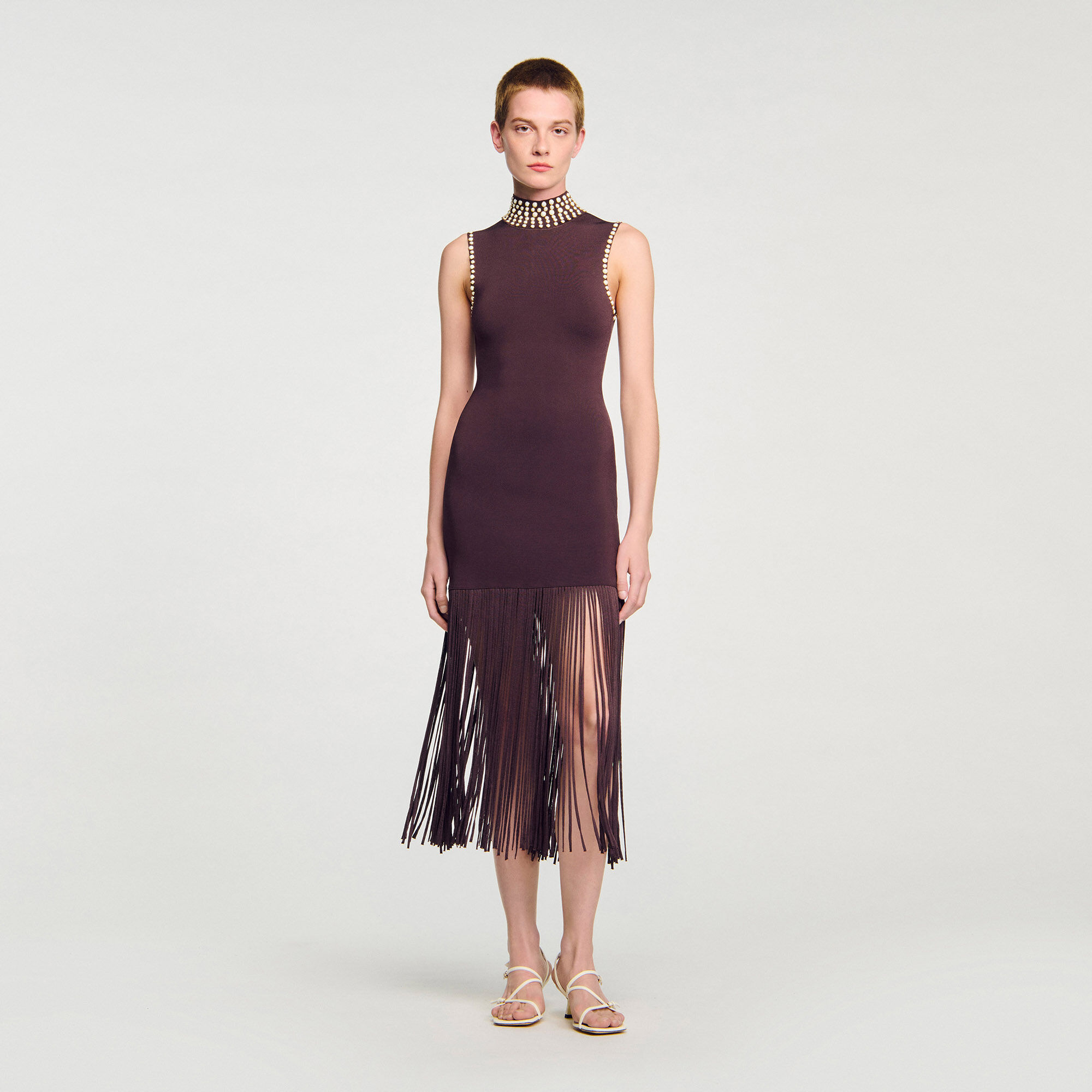 Fringed knit maxi dress Fringed knit maxi dress
