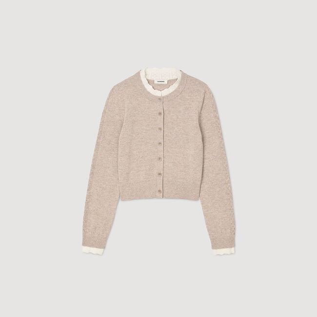 Cardigan with contrast collar