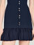 Short knit dress with ruffles
