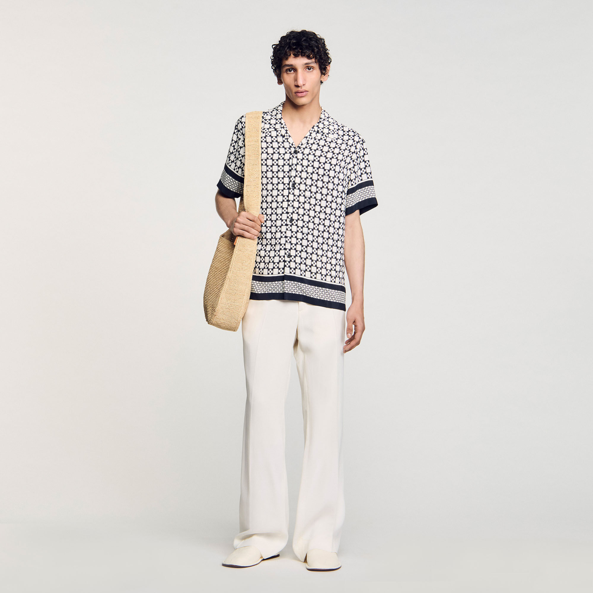 Square Cross motif flowing blouse