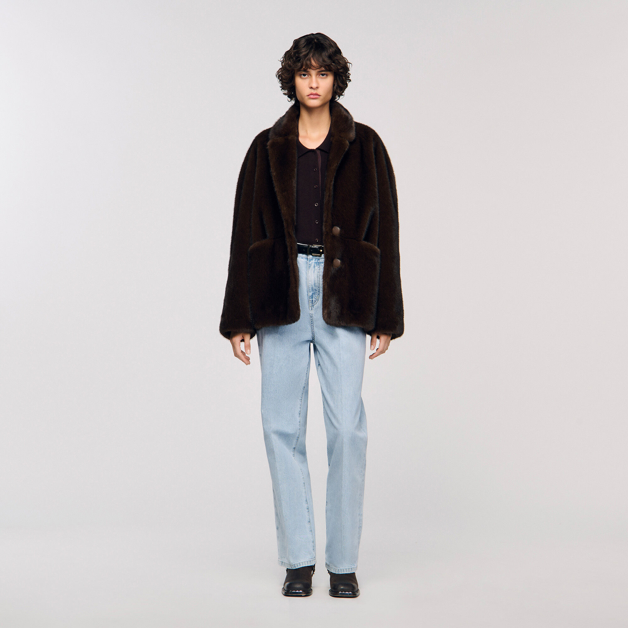 Faux fur coat jacket Faux fur coat jacket