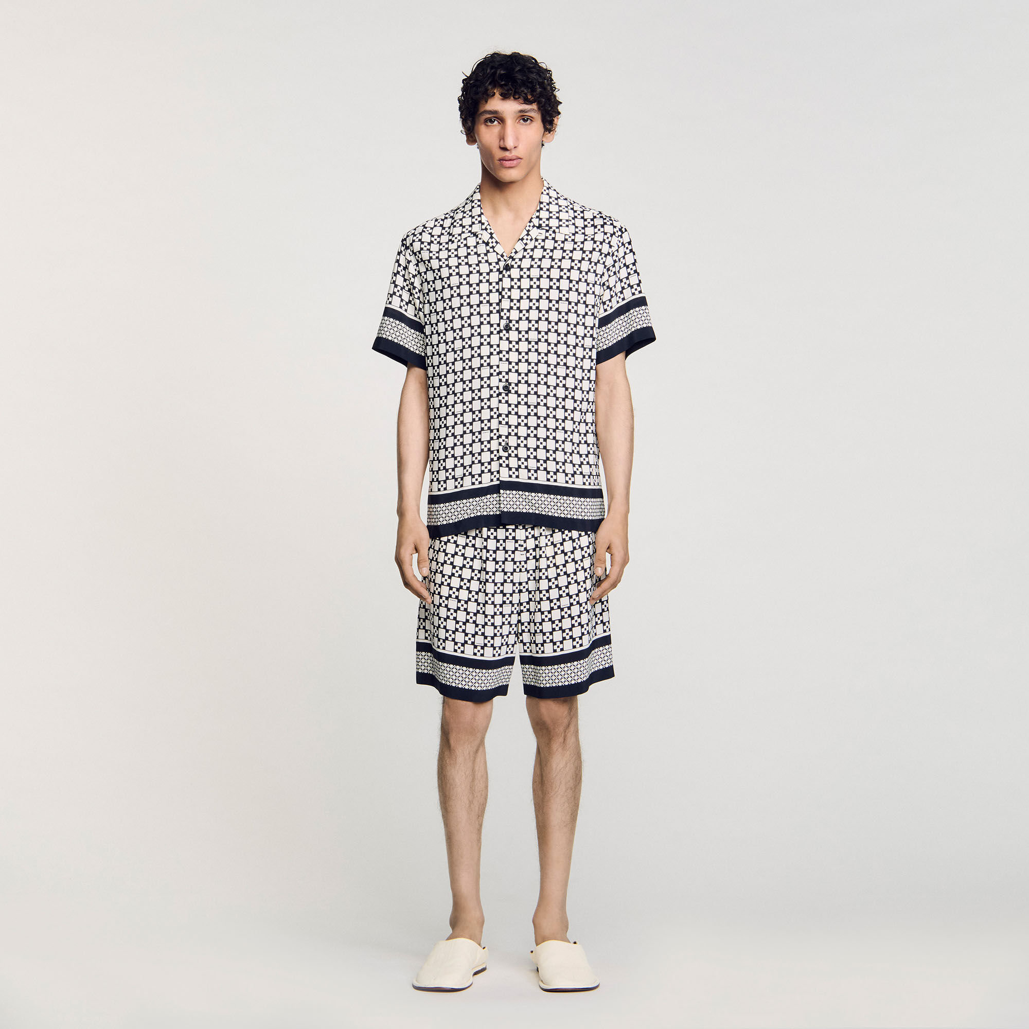 Square Cross motif flowing blouse