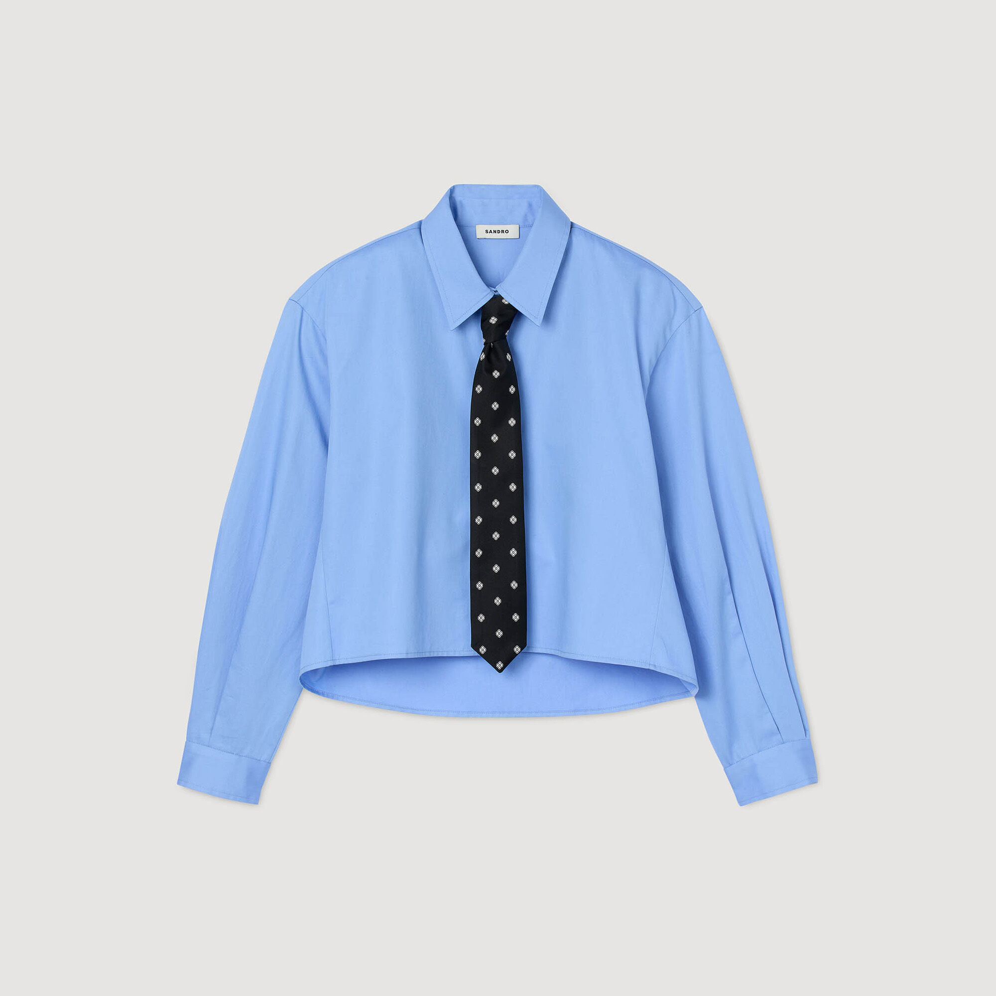 Cropped shirt with detachable tie Cropped shirt with detachable tie
