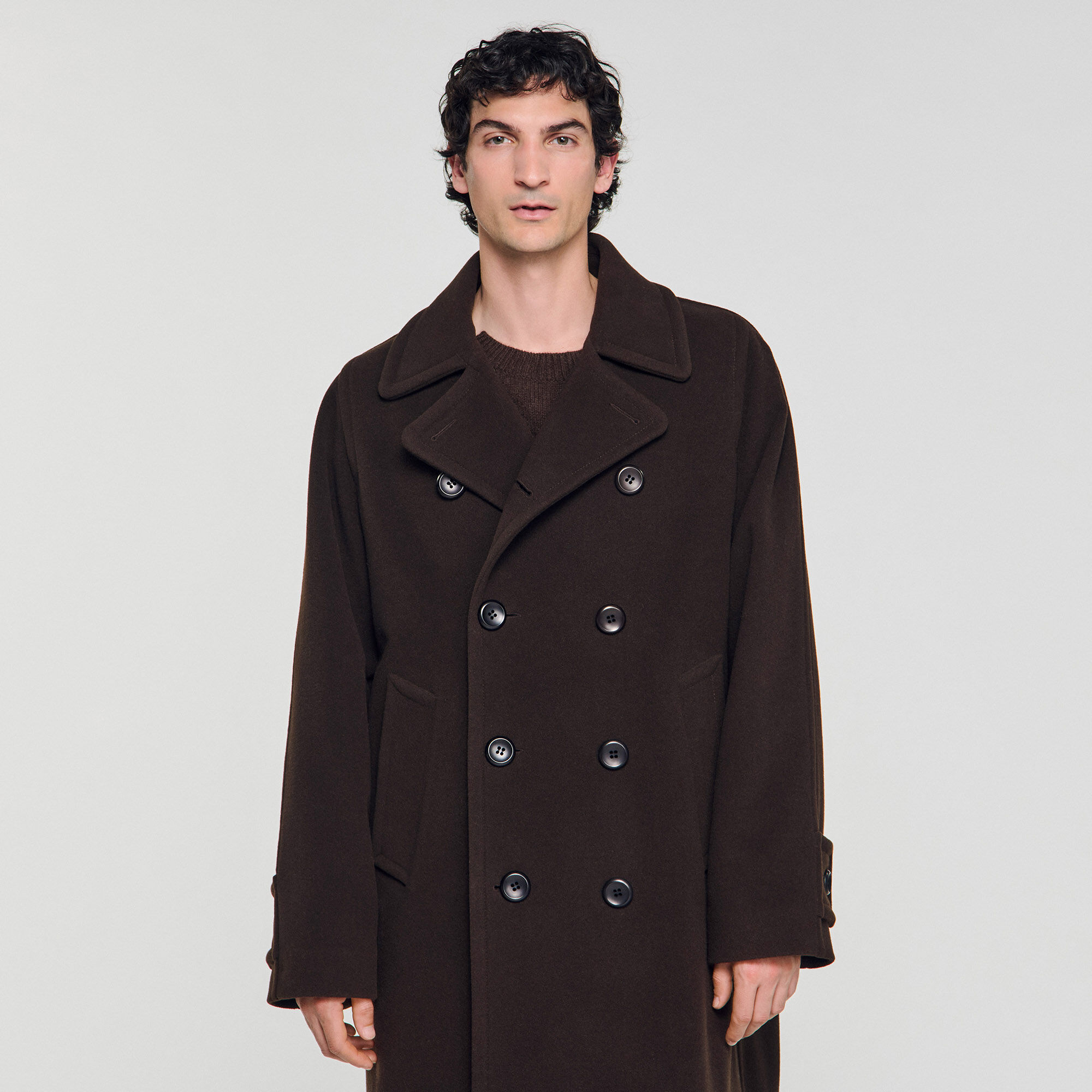 Wool and cashmere double coat