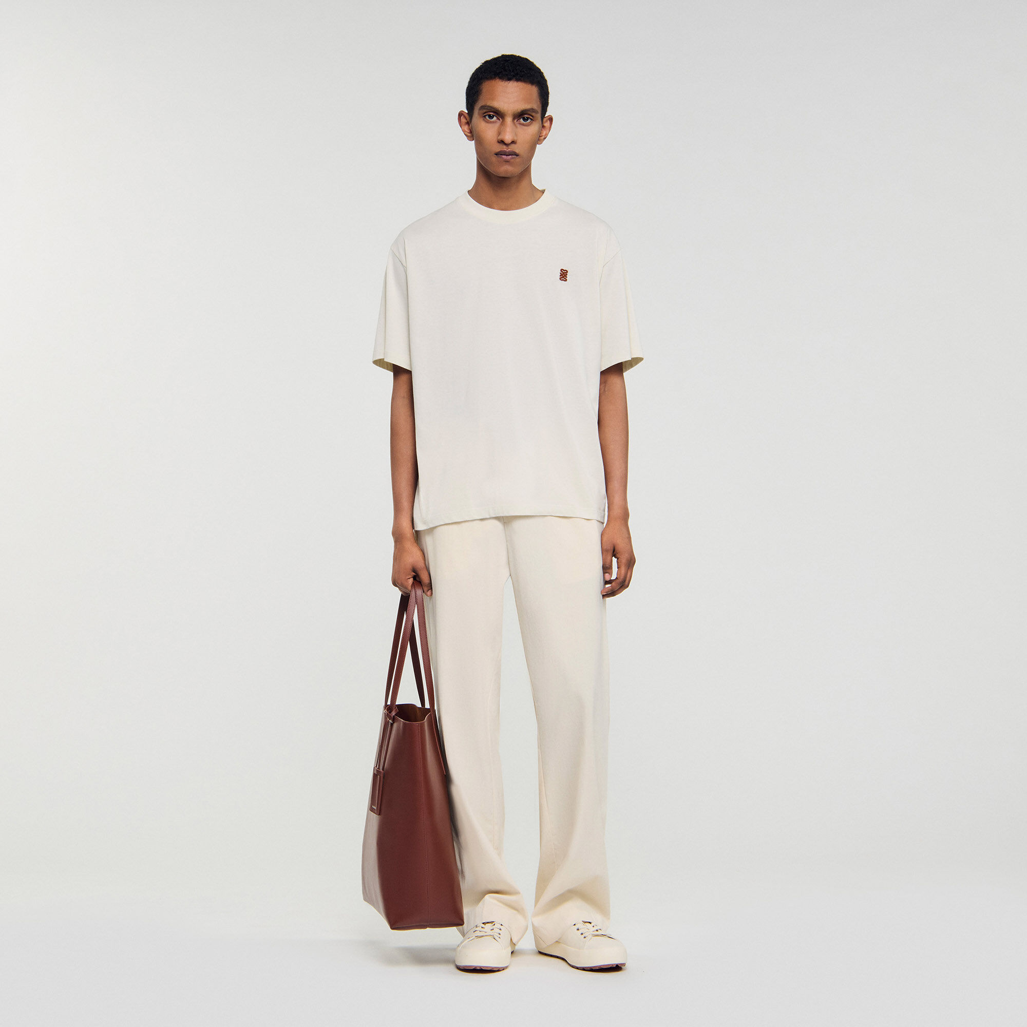 Leather logo T-shirt