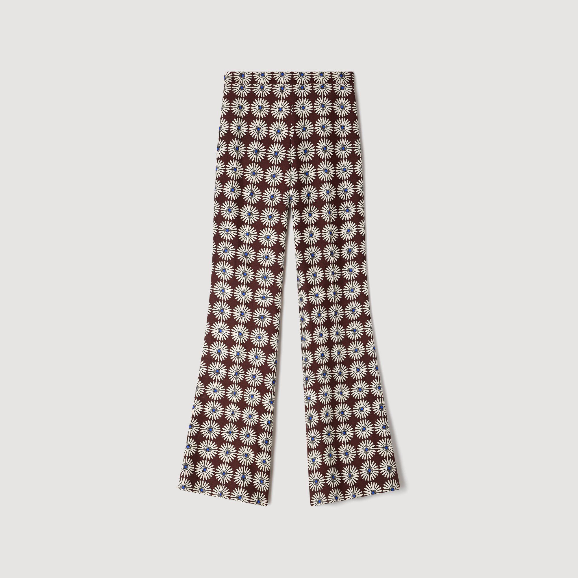 Floral-print floaty trousers