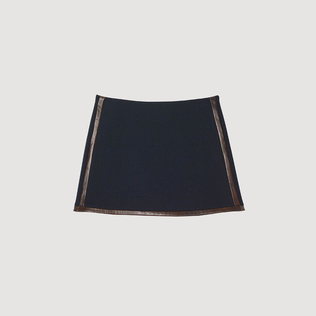 Short skirt with leather bands